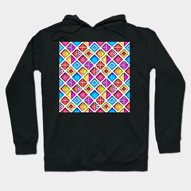 Colorful 3d Geometric Pattern, Crazy Design Hoodie by lissantee